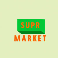 Super market logo wit orange and green