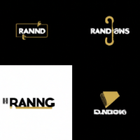 random things logo idea black and gold