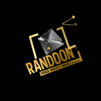 random things logo idea black and gold for record studio in 3d