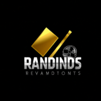 random things logo idea black and gold for record studio in 3d