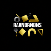 random things logo idea black and gold for record studio in 3d