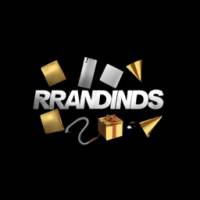 random things logo idea black and gold for record studio in 3d